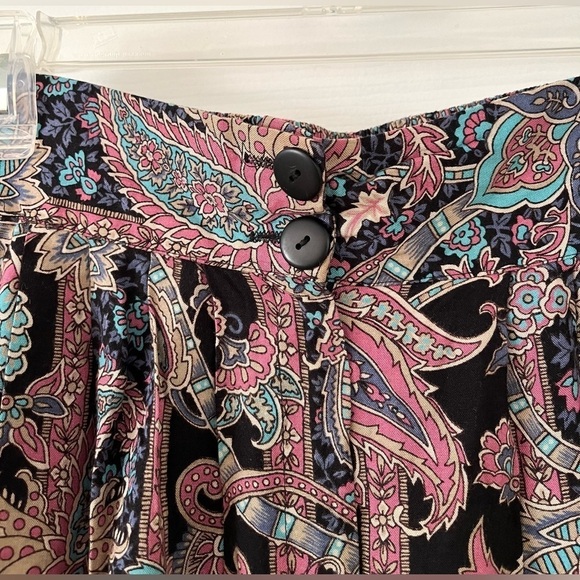 Vintage NY Clothing Co paisley pink black blue palazzo pant set- Size Large - Picture 12 of 13